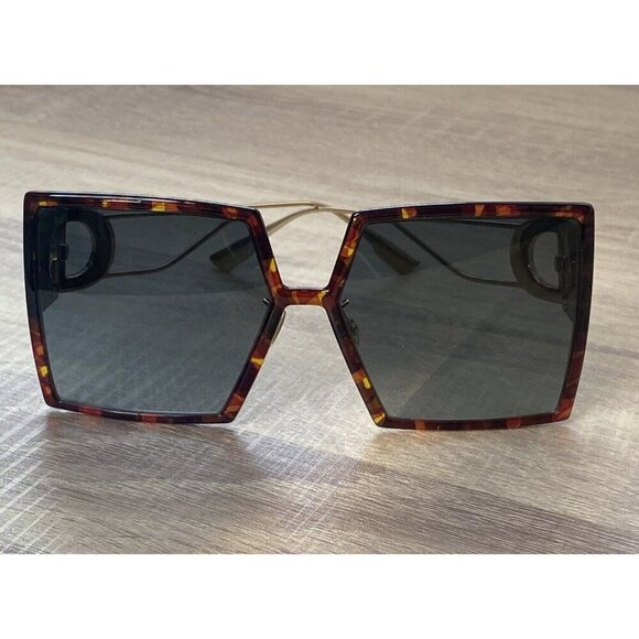 Dior 30 Montaigne Tortoise Dark Havana Oversized Square Gradient Sunglasses - Picture 4 of 16